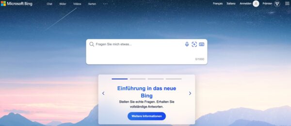 Die neue Bing-Version (Stand: Februar 2022)