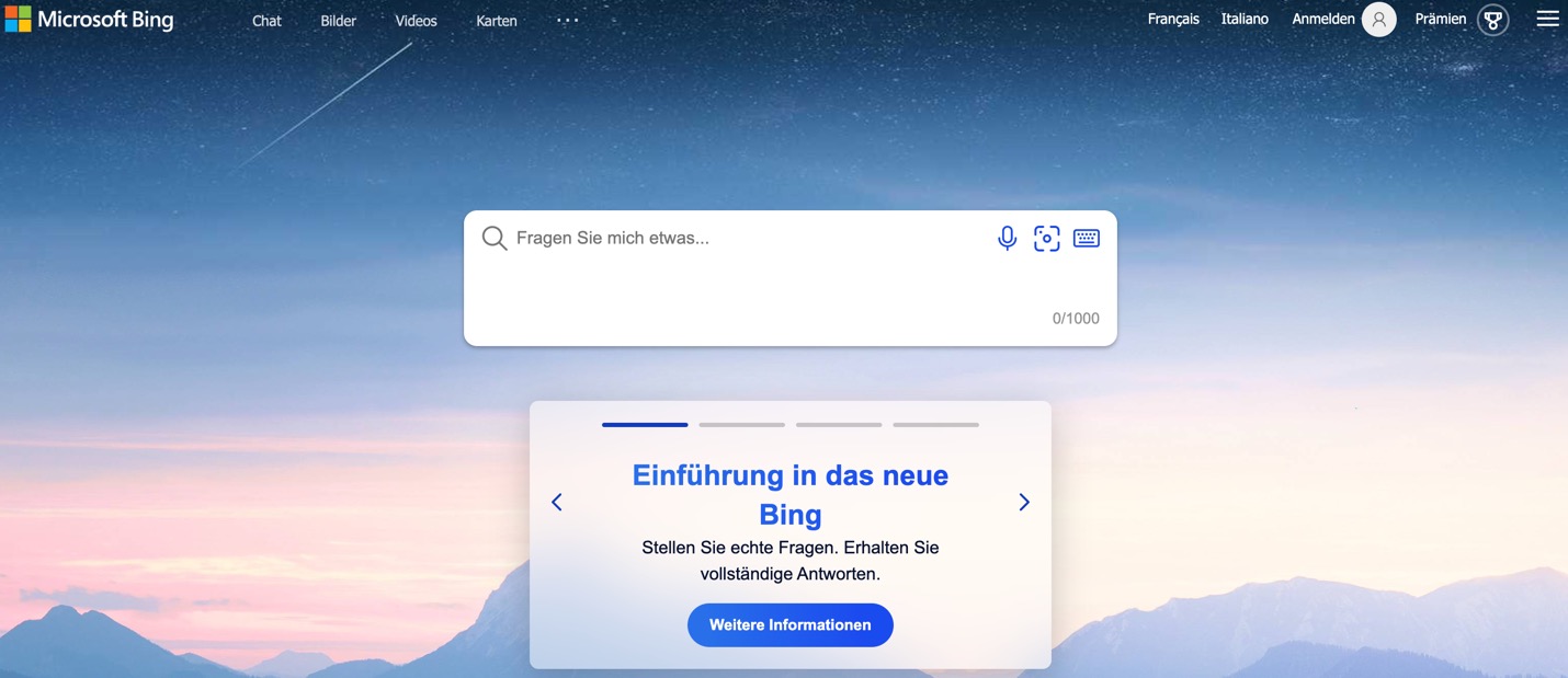 Die neue Bing-Version (Stand: Februar 2022)